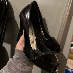 Elegant Black Peep-Toe Heels